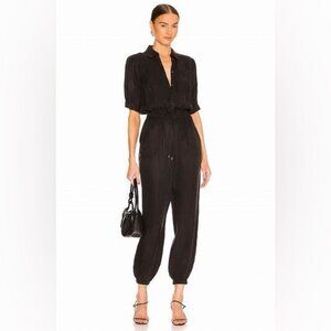 Paige Isa black button-up jumpsuit